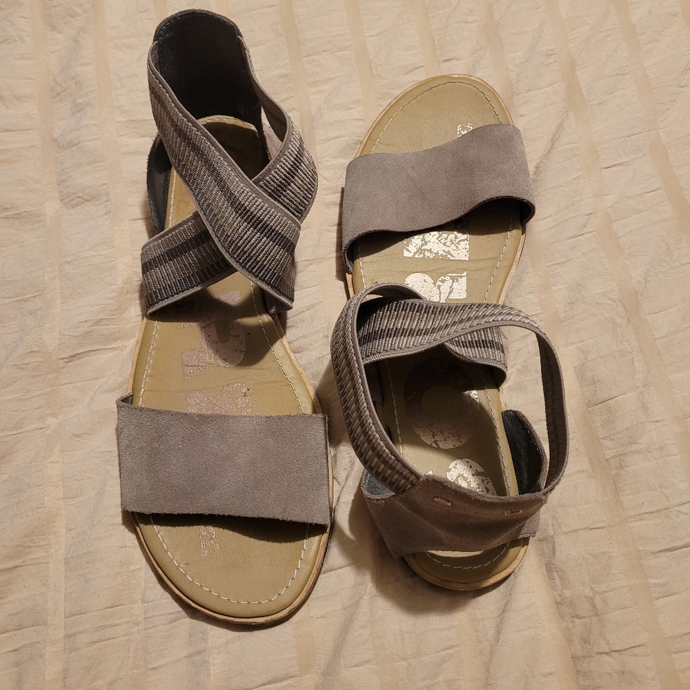 Sorel Ella ll Womens Slip On Sandal Suede Shoes Size 11 - Picture 8 of 10